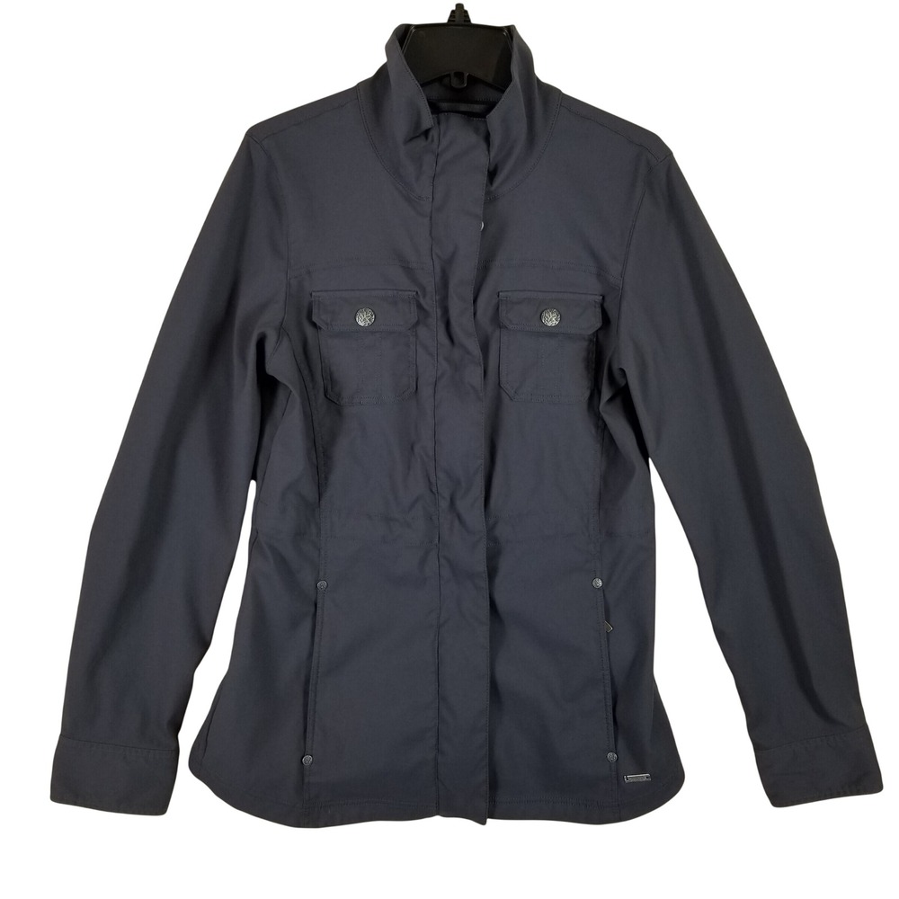 Prana Zion Field Jacket Womens Small Gray Utility Full Zip Stretch Outdoor Coat
